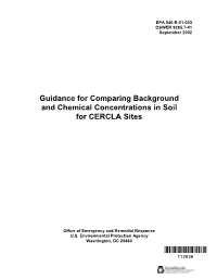 Guidance for Comparing Background and Chemical Concentrations in Soil for CERCLA Sites