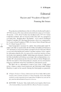 Racism and “Freedom of Speech”: Framing the Issues