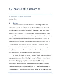 NLP Analysis of Folksonomies
