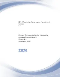 Product Documentation for Integrating with Appdynamics APM Fix Pack 9 November 2020