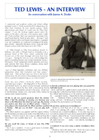 TED LEWIS - an INTERVIEW in Conversation with James A