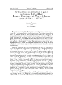 Text I Context: Una Constant En El Quefer Professional D'albert Hauf. Paraules D'homenatge Als 25 Anys De La Seua Estada a València (1987-2012)