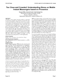 Understanding Stress on Mobile Instant Messengers Based On