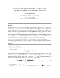 A Note on Some Constants Related to the Zeta–Function and Their Relationship with the Gregory Coefﬁcients