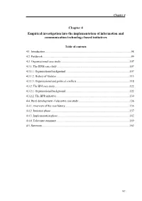 Chapter 4 Empirical Investigation Into the Implementation of Information and Communication Technology-Based Initiatives