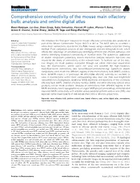 Comprehensive Connectivity of the Mouse Main Olfactory Bulb: Analysis and Online Digital Atlas