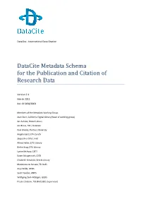 Datacite Metadata Kernel