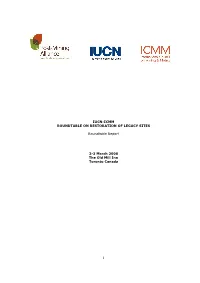 Iucn-Icmm Roundtable on Restoration of Legacy Sites