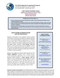 Joint Powers Governing Board Meeting Procedures Joint Powers Governing Board