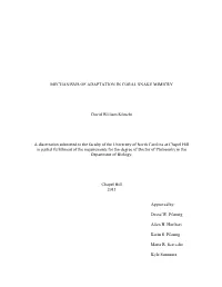 MECHANISMS of ADAPTATION in CORAL SNAKE MIMICRY David