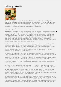 Paleo Pitfalls