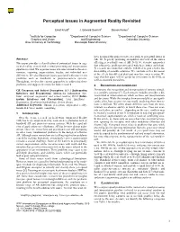 Perceptual Issues in Augmented Reality Revisited