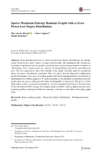 Sparse Maximum-Entropy Random Graphs with a Given Power-Law Degree Distribution