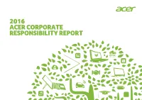 2016 Acer Corporate Responsibility Report