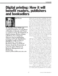 Digital Printing: How It Will Benefit Readers, Publishers and Booksellers
