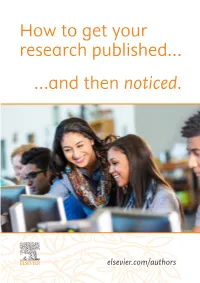 How to Get Your Research Published… …And Then Noticed