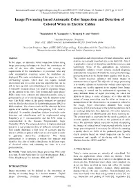Image Processing Based Automatic Color Inspection and Detection of Colored Wires in Electric Cables