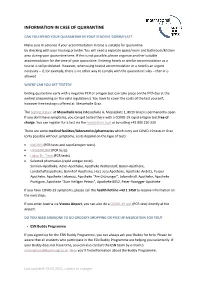 Information in Case of Quarantine