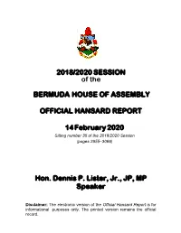 Official Hansard Report