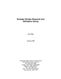 Sewage Sludge Disposal and Utilization Study