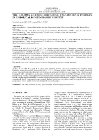 The Calamus Javensis (Arecaceae: Calamoideae) Complex in Historical Biogeographic Context