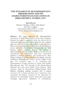 The Dynamics of Muhammadiyah's Preservation and Its Characteristics in Education in Sikka District, Flores, Ntt