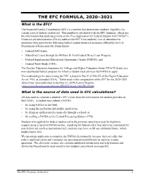 The EFC Formula, 2020-2021