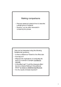 Making Comparisons