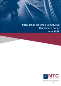 Mass Limits for Three-Axle Buses Discussion Paper June 2018
