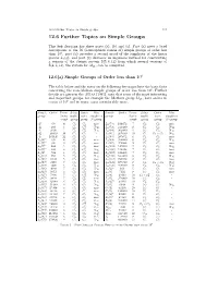 12.6 Further Topics on Simple Groups 387 12.6 Further Topics on Simple Groups