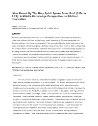 A Middle Knowledge Perspective on Biblical Inspiration