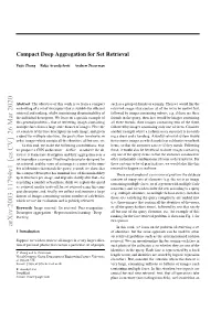 Compact Deep Aggregation for Set Retrieval
