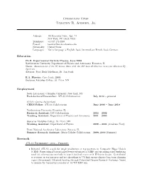 Curriculum Vitae Timothy R