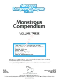 Monstrous Compendium VOLUME THREE