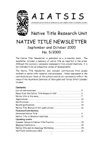 Native Title and Archaeology Workshop