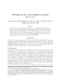 Patching and the P-Adic Langlands Program for GL2(Qp)