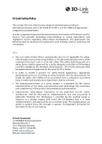 Please Read Our IO-Link Safety Policy
