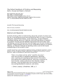 Scientific Thinking and Reasoning