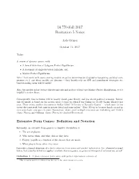 Subgame Perfect Equilibrium & Single Deviation Principle