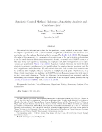 Synthetic Control Method: Inference, Sensitivity Analysis and Conﬁdence Sets∗