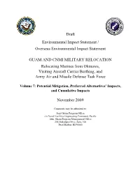 Volume 7: Potential Mitigation, Preferred Alternatives’ Impacts, and Cumulative Impacts