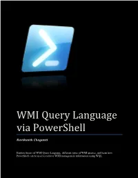WMI Query Language Via Powershell