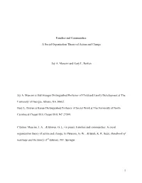 1 Families and Communities: a Social Organization Theory of Action And