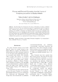 Flavone and Flavonol Glycosides from the Leaves of Triumfetta Procumbens in Ryukyu Islands