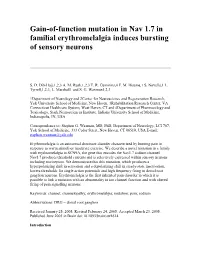 Gain-Of-Function Mutation in Nav 1.7 in Familial Erythromelalgia Induces Bursting of Sensory Neurons