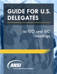 Guide-For-U.S. Delegates-To-ISO-And-IEC-Meetings