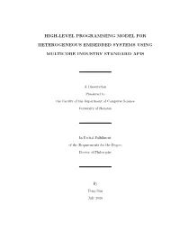 High-Level Programming Model for Heterogeneous Embedded Systems Using