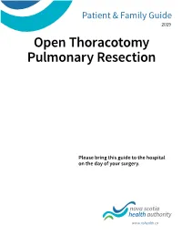 Open Thoracotomy Pulmonary Resection