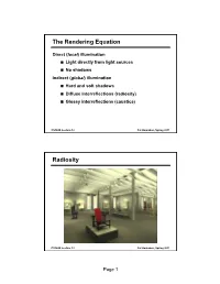 The Rendering Equation Radiosity