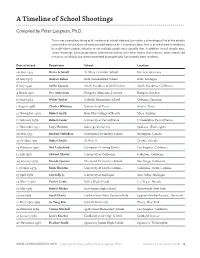 A Timeline of School Shootings